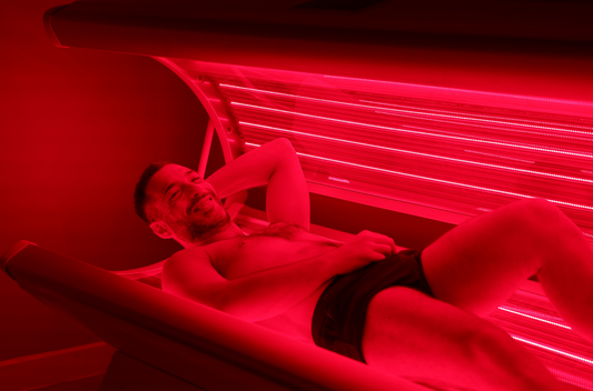 26,000 LED red light therapy array for mitochondrial energy support in fibromyalgia patients.
